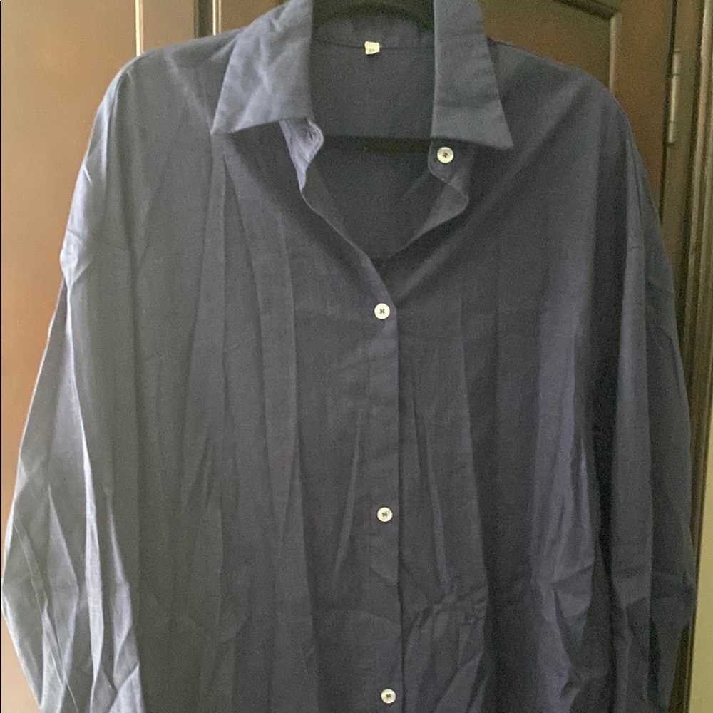 Navy Blue Button-Up Shirt